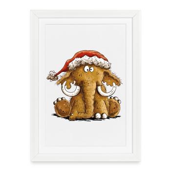 X-Mas Mammut Christmas - Framed poster (27 × 37 cm) - white - Front