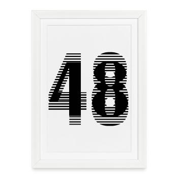 Numéro de course 48 – Passion du sport automobile - Affiche encadrée (27 × 37 cm) - blanc - Devant