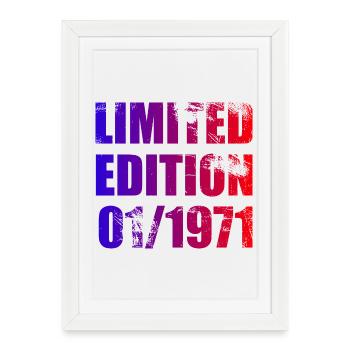 55th Birthday Limited Edition 01/1971 - Framed poster (27 × 37 cm) - white - Front