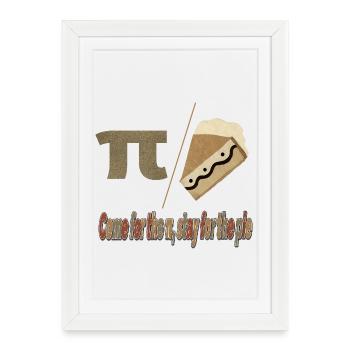 Pi Pie Pun Tee - Affiche encadrée (27 × 37 cm) - blanc - Devant