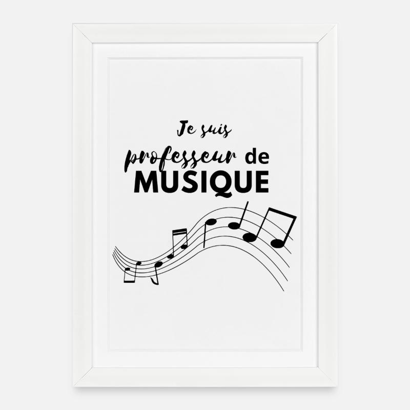 Ich bin Musiklehrerin - Gerahmtes Poster (27 × 37 cm) - Weiß