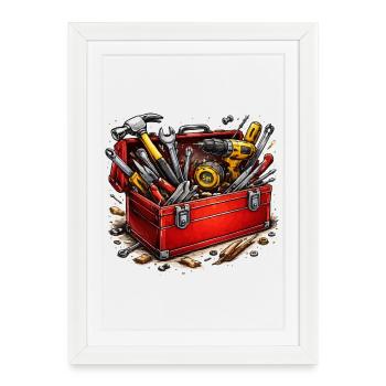 Toolbox of do-it-yourselfers - Framed poster (27 × 37 cm) - white - Front