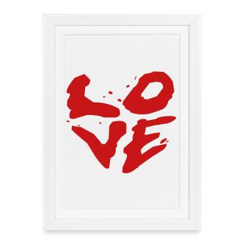 Love Brush Style - Art de rue - Affiche encadrée (27 × 37 cm) - blanc - Devant