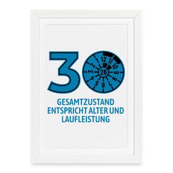 HU janvier 2026 - 30 ans - cadeau d’anniversaire - Affiche encadrée (27 × 37 cm) - blanc - Devant