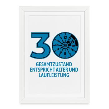 HU février 2026 - 30 ans - cadeau d’anniversaire - Affiche encadrée (27 × 37 cm) - blanc - Devant