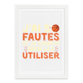 Humour Falls Basketball Gift Men's Basketball Fan - Affiche encadrée (27 × 37 cm) - blanc - Devant