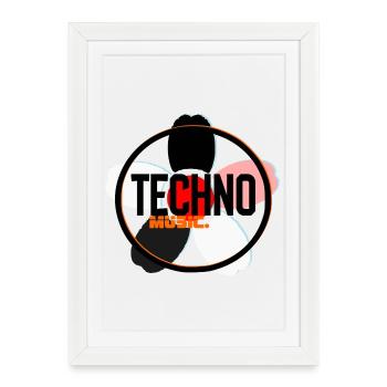 Logo du Cercle de la Musique Techno - Affiche encadrée (27 × 37 cm) - blanc - Devant