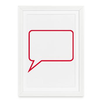 Sprechblase_Comic_rot2 - Affiche encadrée (27 × 37 cm) - blanc - Devant