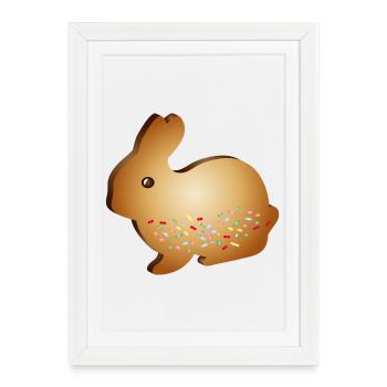 Easter bunny biscuit motif with colourful sugar sprinkles - Framed poster (27 × 37 cm) - white - Front