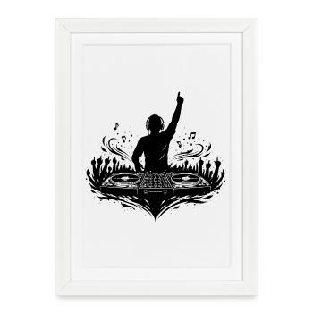 Motif DJ cool avec des ambiances musicales - Affiche encadrée (27 × 37 cm) - blanc - Devant