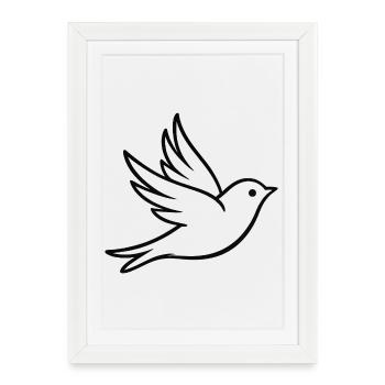 Dove of Peace Silhouette - Framed poster (27 × 37 cm) - white - Front