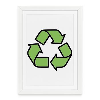 Recycling Sign Outline - Framed poster (27 × 37 cm) - white - Front