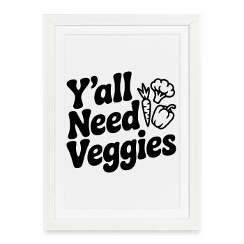 Vous avez besoin de légumes - Affiche encadrée (27 × 37 cm) - blanc - Devant