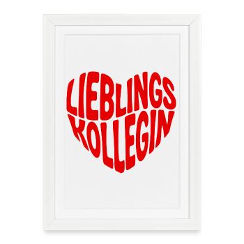 Favorite Colleague Gift Mug with Heart - Framed poster (27 × 37 cm) - white - Front