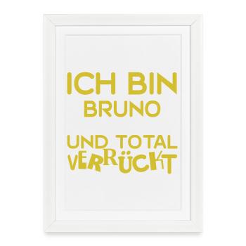 First name Bruno - Framed poster (27 × 37 cm) - white - Front