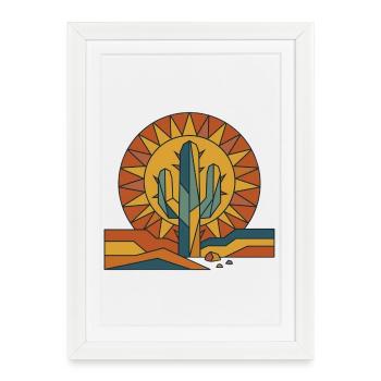 Retro Sonnenuntergang 70s Sunset - Framed poster (27 × 37 cm) - white - Front