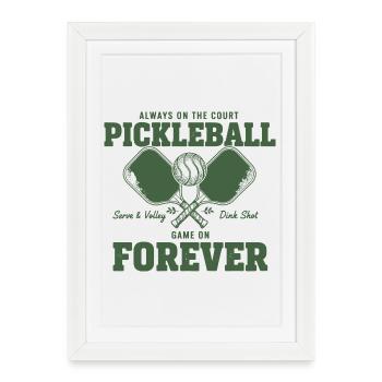 Joueur de Pickleball Toujours Toujours Sur le Terrain - Affiche encadrée (27 × 37 cm) - blanc - Devant