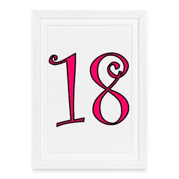 18. 18 YEARS OLD. 18th ANNIVERSARY. 18 BIRTHDAY. - Framed poster (27 × 37 cm) - white - Front