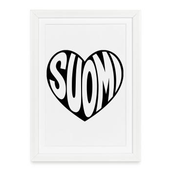 Faute de frappe de cœur Suomi Finland - Affiche encadrée (27 × 37 cm) - blanc - Devant