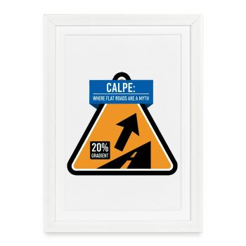 Panneau routier raide de Calpe Cycling - Affiche encadrée (27 × 37 cm) - blanc - Devant