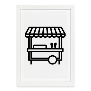 Street food - Framed poster (27 × 37 cm) - white - Front