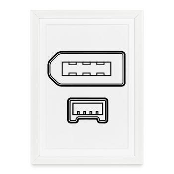 Connecteur fil de feu - Affiche encadrée (27 × 37 cm) - blanc - Devant