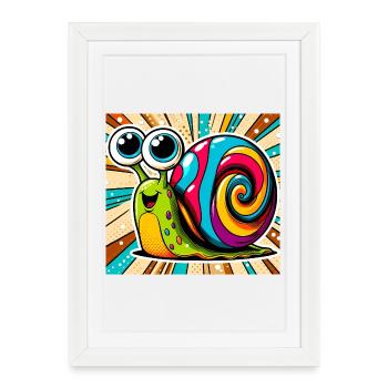Escargot - Affiche encadrée (27 × 37 cm) - blanc - Devant