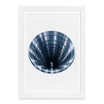Steel tunnel with warrior - Framed poster (27 × 37 cm) - white - Front