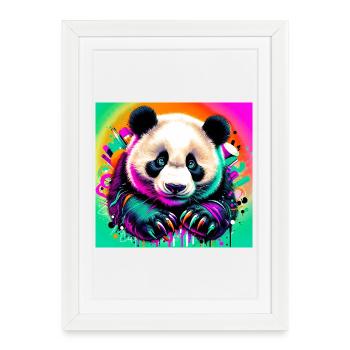 panda - Framed poster (27 × 37 cm) - white - Front