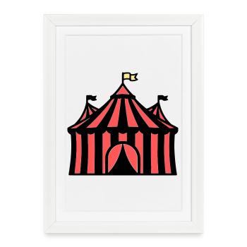 Circus Tent Manege Circus Colorful - Framed poster (27 × 37 cm) - white - Front