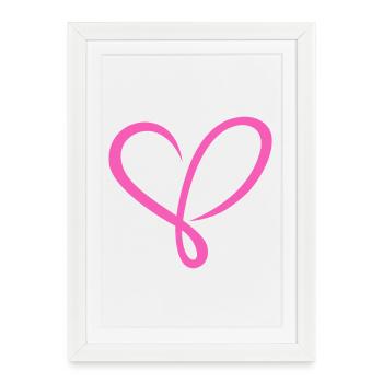 Rose cœur - Affiche encadrée (27 × 37 cm) - blanc - Devant
