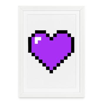 Pixel Heart 8-Bit Health - Framed poster (27 × 37 cm) - white - Front