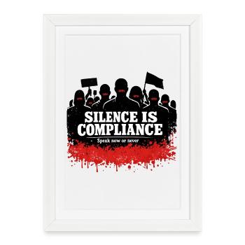 Le silence est obéissance – parle maintenant - Affiche encadrée (27 × 37 cm) - blanc - Devant