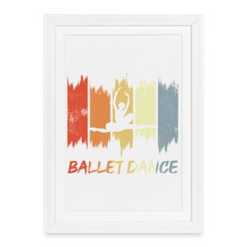 Danse de ballet vintage - Affiche encadrée (27 × 37 cm) - blanc - Devant