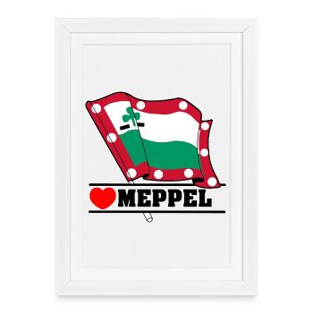 J’adore Meppel – Édition Meppeldag - Affiche encadrée (27 × 37 cm) - blanc - Devant