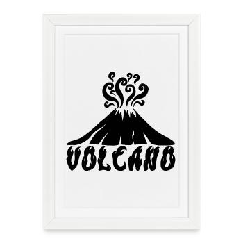 Volcan noir - Affiche encadrée (27 × 37 cm) - blanc - Devant