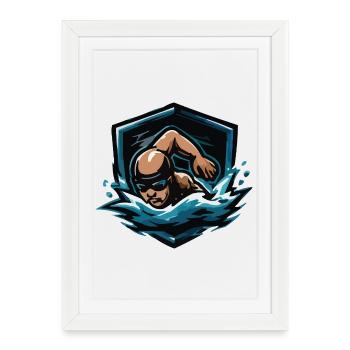 Sprint des héros de l’eau - Affiche encadrée (27 × 37 cm) - blanc - Devant
