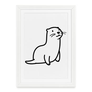 otter - Framed poster (27 × 37 cm) - white - Front