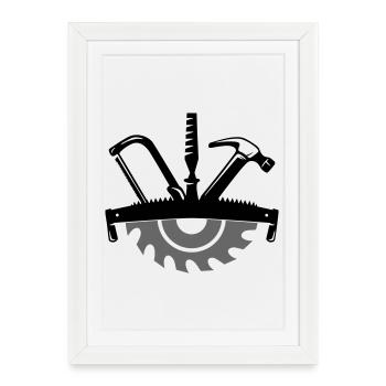 Carpenter Tool – Craftsman Logo - Framed poster (27 × 37 cm) - white - Front