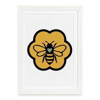 bee heart honeycomb beekeeping nature conservation beekeeper - Framed poster (27 × 37 cm) - white - Front