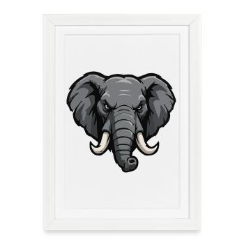 Dessin animé Elephant Esports - Affiche encadrée (27 × 37 cm) - blanc - Devant