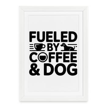 Coffee & Dog: Power Morning Motif - Framed poster (27 × 37 cm) - white - Front