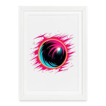 Boule de bowling rétro Steamwave - Affiche encadrée (27 × 37 cm) - blanc - Devant