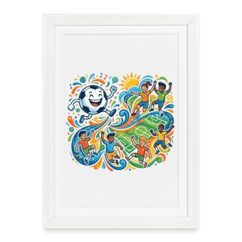 Happy football spectacle from all over the world Teams - Framed poster (27 × 37 cm) - white - Front