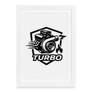Symbole de réglage du turbo - Affiche encadrée (27 × 37 cm) - blanc - Devant