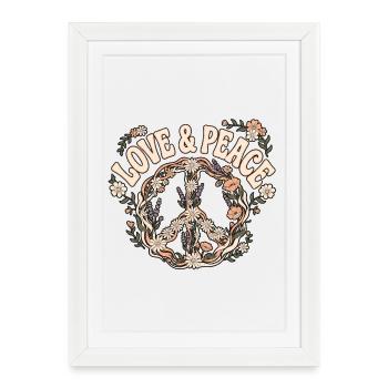 Amour et paix - Affiche encadrée (27 × 37 cm) - blanc - Devant