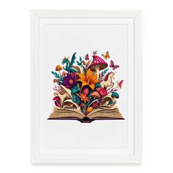 Fairy Tale Book Magic Blossom Forest - Framed poster (27 × 37 cm) - white - Front