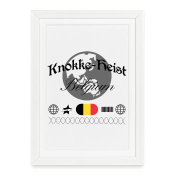 Souvenir de streetwear de Knokke-Heist en Belgique - Affiche encadrée (27 × 37 cm) - blanc - Devant