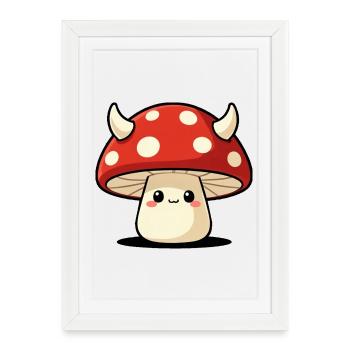 Dark Mushroom Mischief Cottagecore Graphic - Framed poster (27 × 37 cm) - white - Front