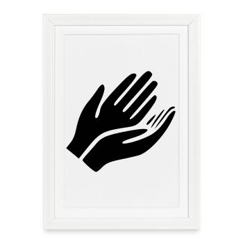 Open Hands Gesture - Framed poster (27 × 37 cm) - white - Front